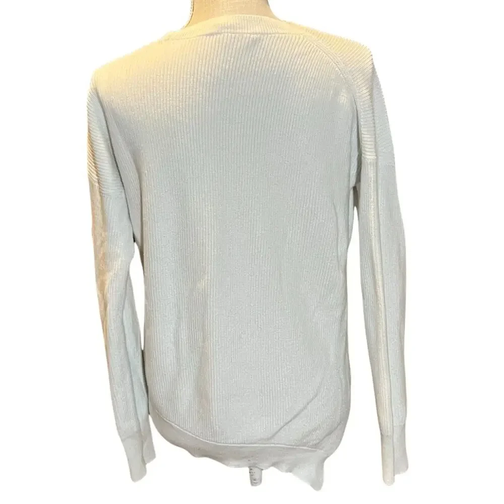 Athleta Rest Day Asymmetric Crewneck Sweater in White Size XS - Picture 5 of 9